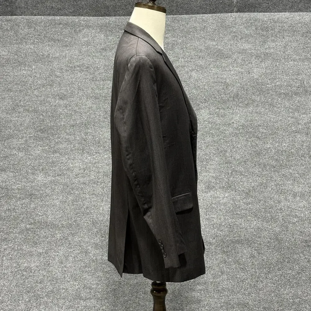 Calvin Klein Blazer Mens 46L Gray 100% Wool 3 Button Notch Lapel Sport Coat